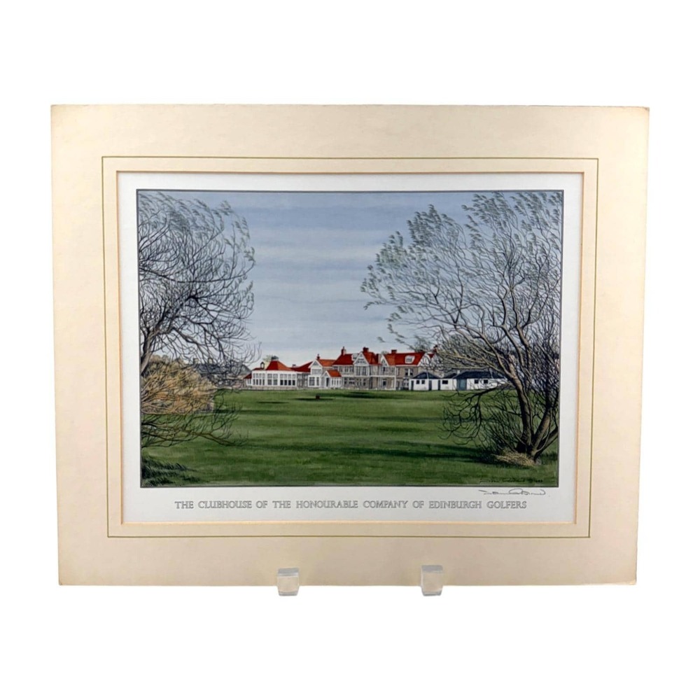 Clubhouse of the Honourable Company Edinburgh Golfers Print Signed John Morland